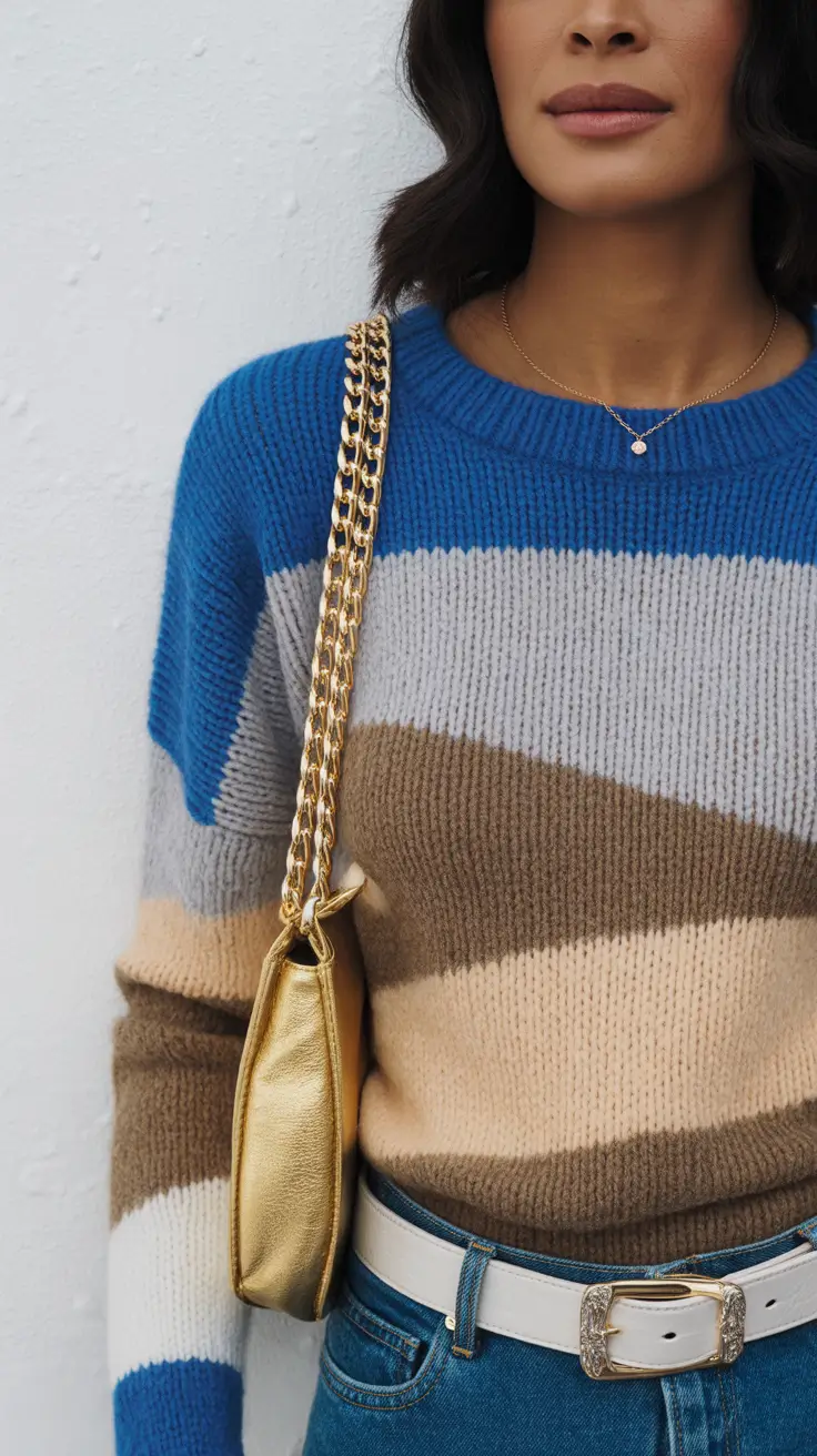 Cute sweater outfits 2026 Golden Chain Luxe