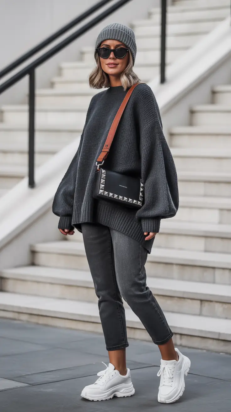 Cute sweater outfits 2026 All-Grey Street Ease