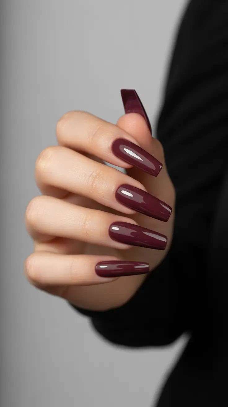 December nail colors red merlot glam