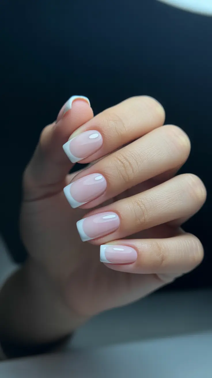 December nail colors white short french