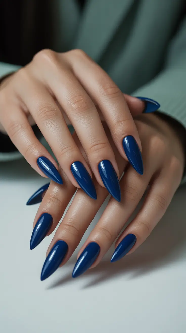 December nail colors blue almond midnight shine