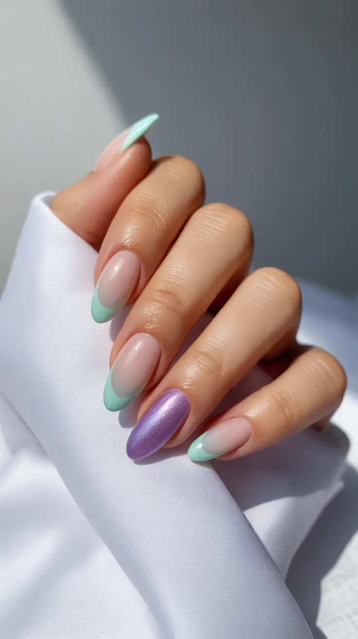 December nail colors green chrome mint lilac