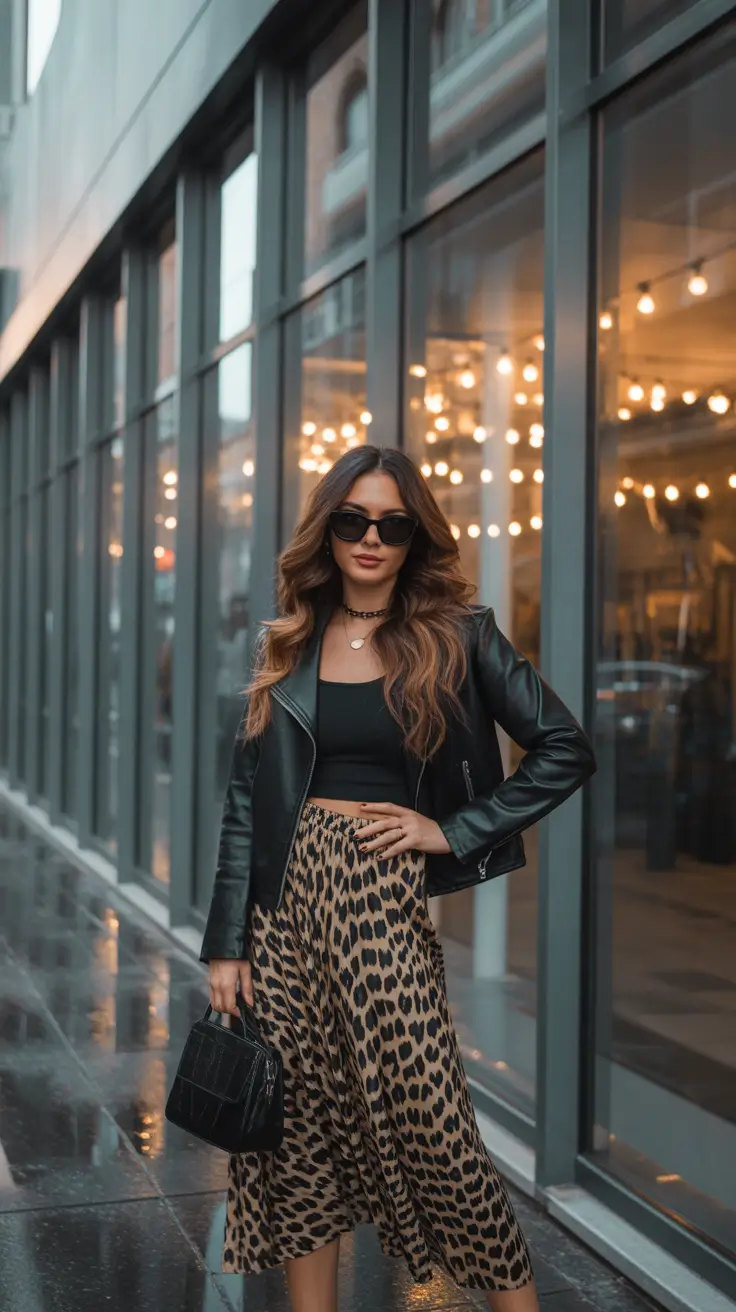 Edgy Going Out Outfits 2026 Leopard Lights