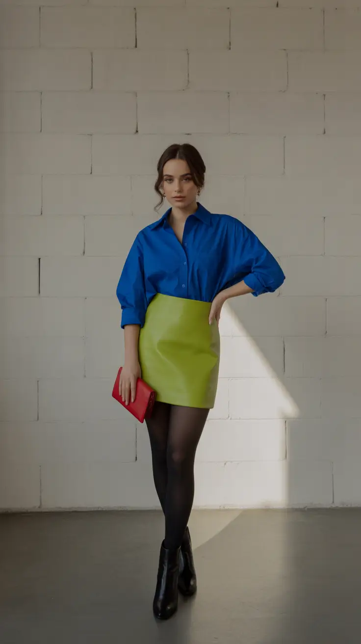 Edgy Going Out Outfits 2026 Color Clash Cool