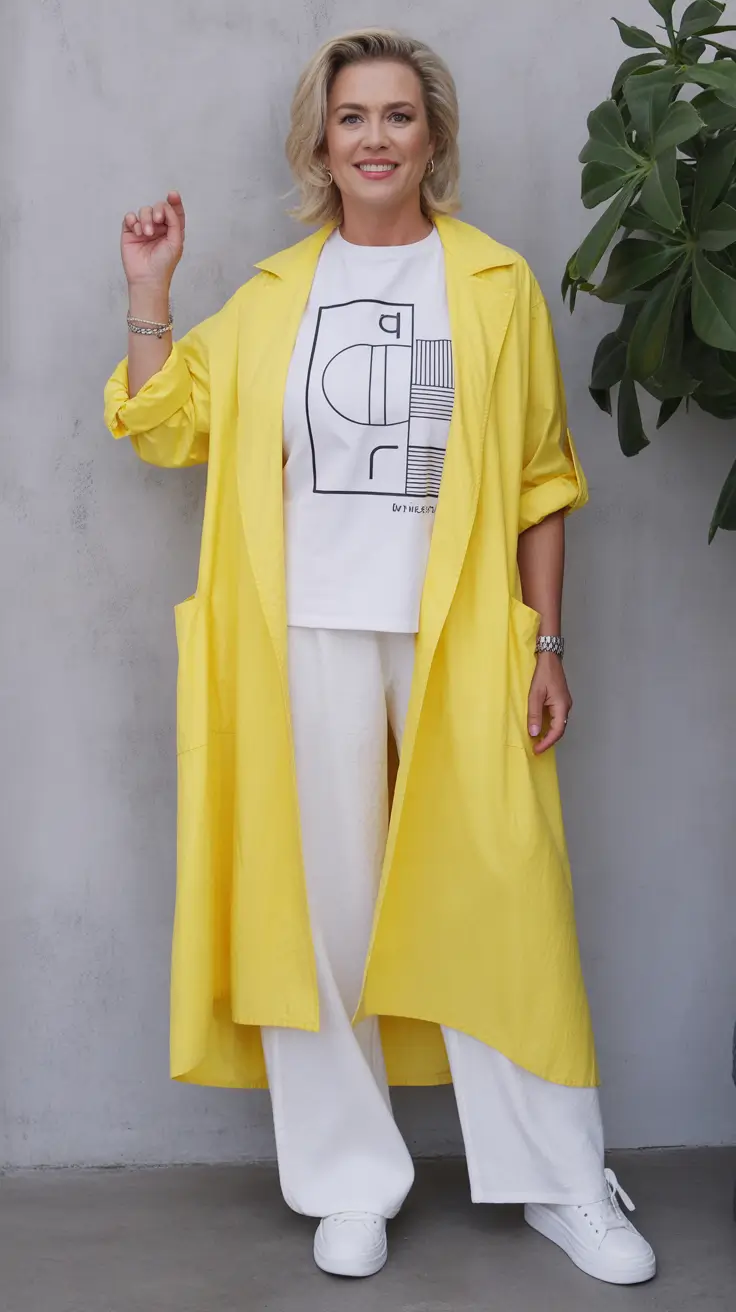 Elegant Outfits for Women Over 40 in 2026 Sunny Spirit and White Calm