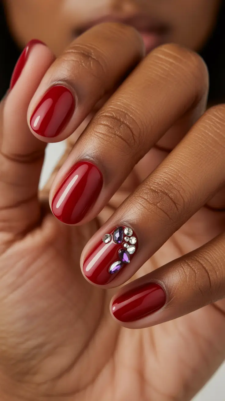 christmas nail designs Ruby Luxe Accent