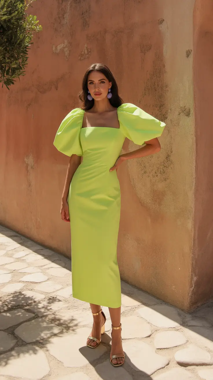 Formal wedding guest outfits 2026 Sunlit Lime