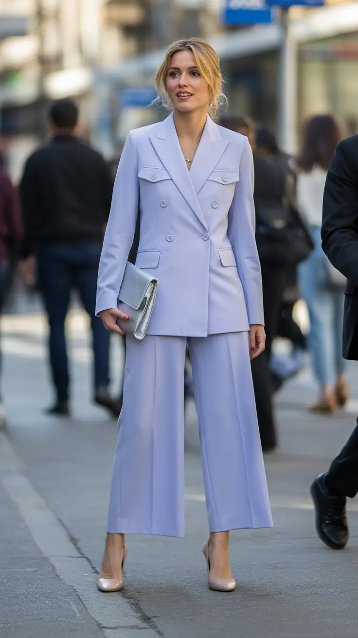 Formal wedding guest outfits 2026 Soft Lavender Power