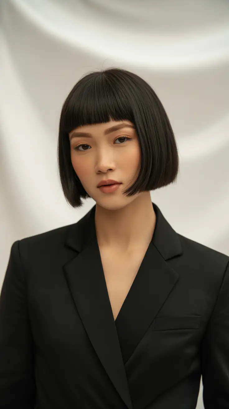 hair color ideas 2026 Raven Precision Bob