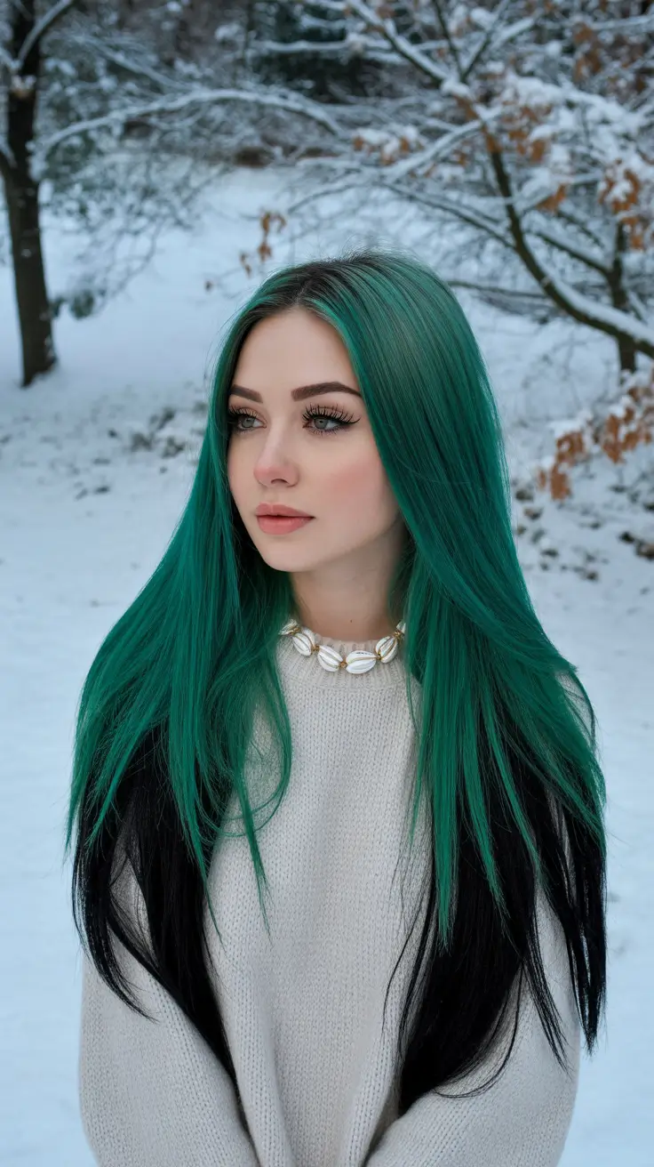 hair color ideas 2026 Emerald Shadow Blend