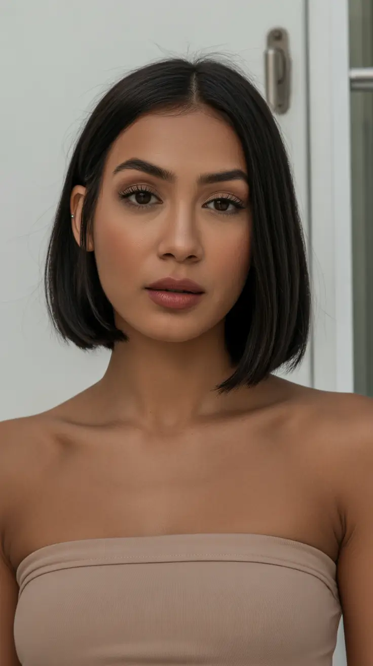 hair color ideas to look younger 2026 Soft Chocolate Sleek Bob