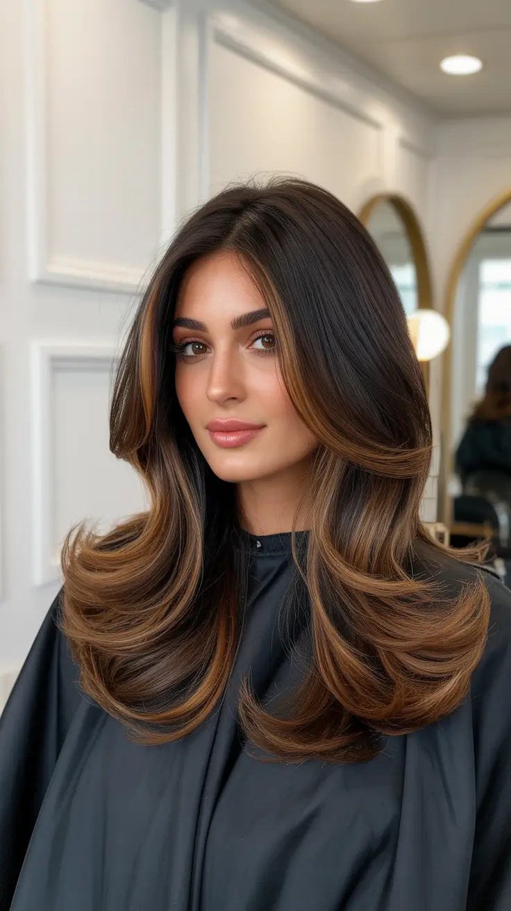 hair color ideas to look younger 2026 Hazel Espresso Layers
