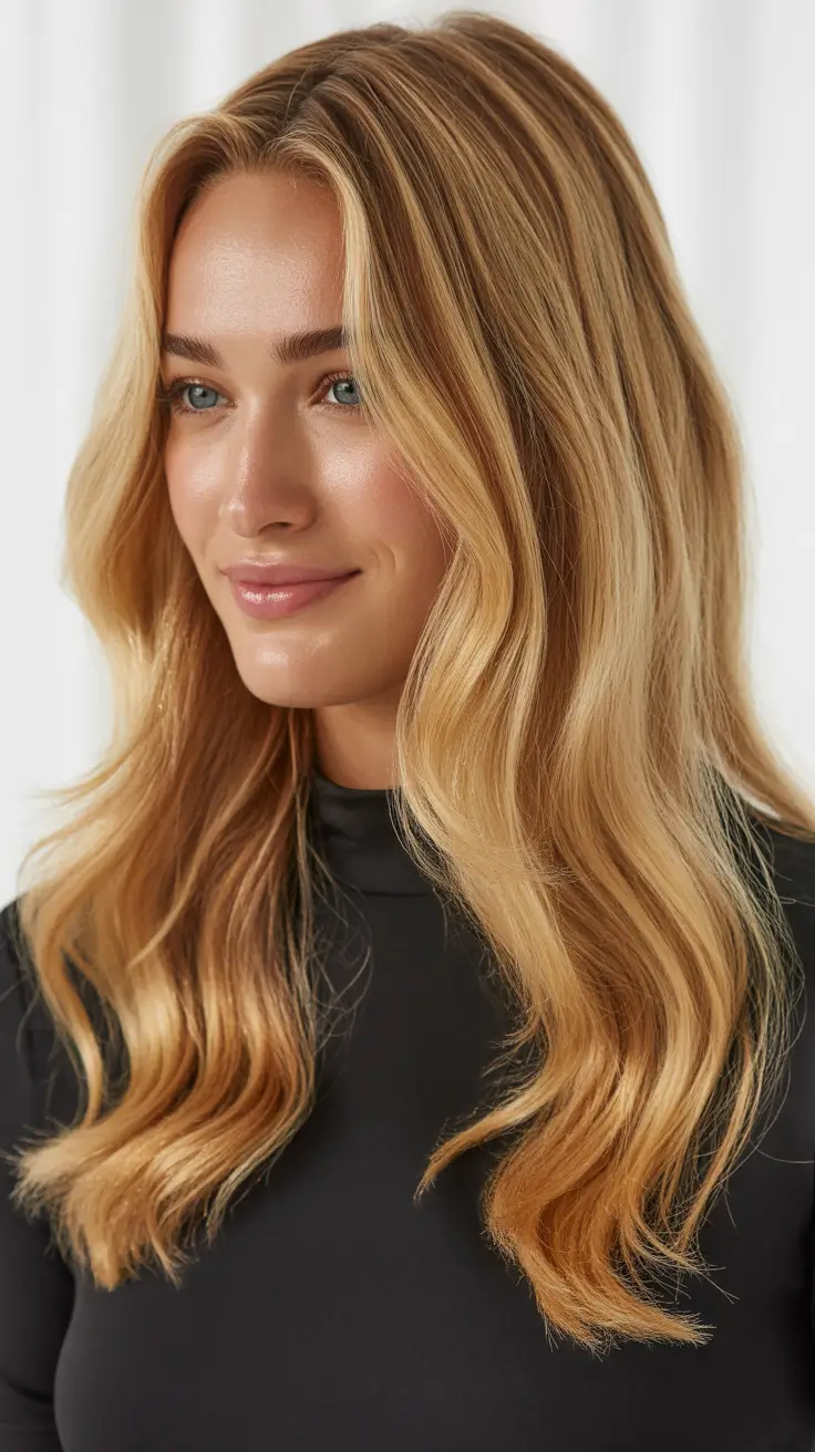 honey blonde hair color 2026 Golden Sun-Kissed Flow