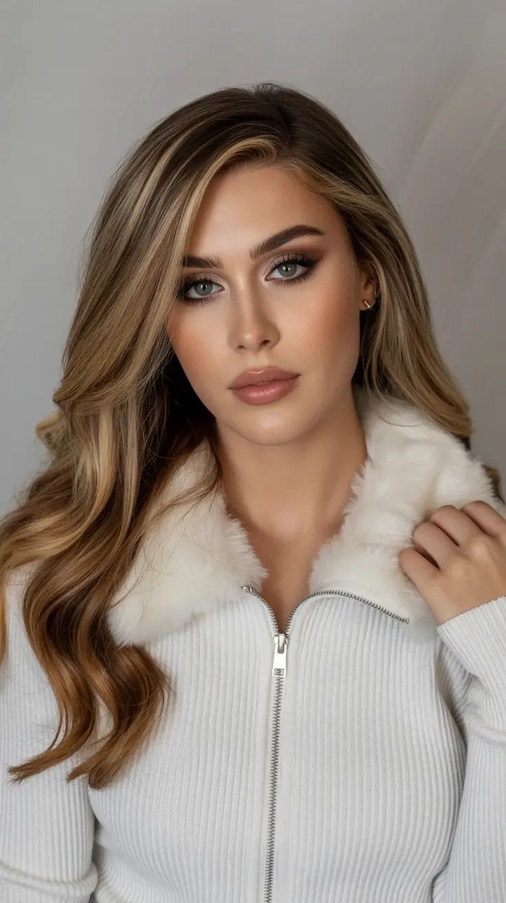 honey brown hair color 2026 Winter Honey Frost