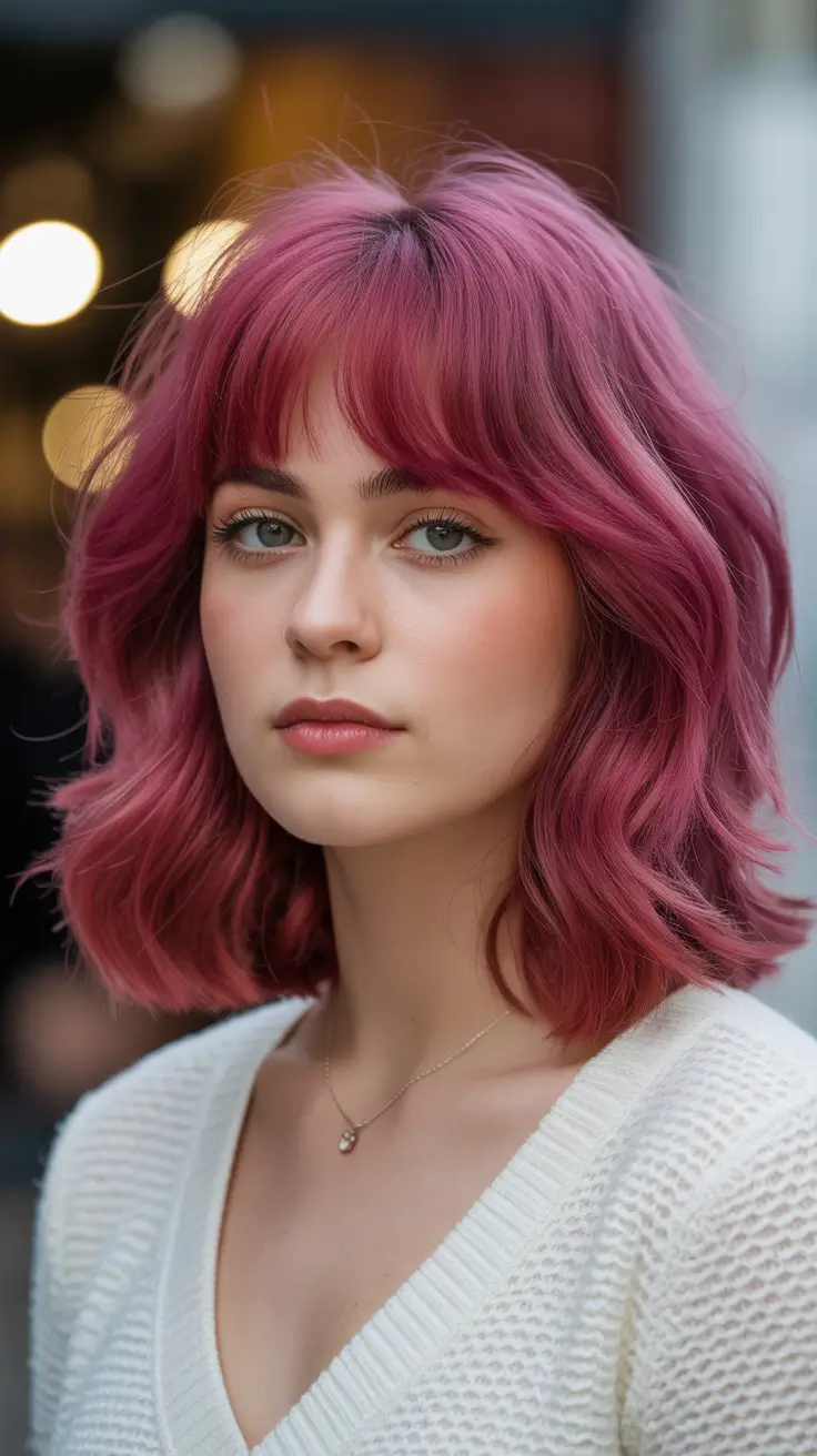 Hot pink hair color 2026 Cherry Glow Shag