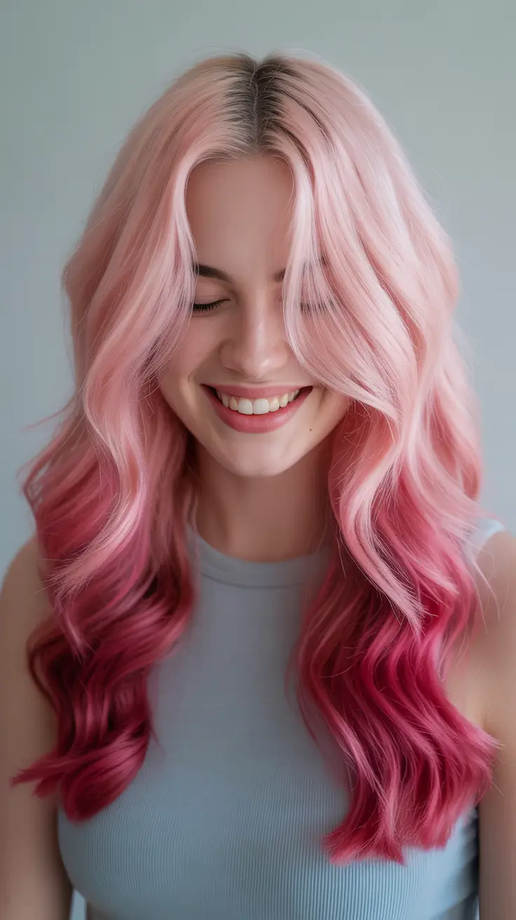 Hot pink hair color 2026 Dip-Dye Joy
