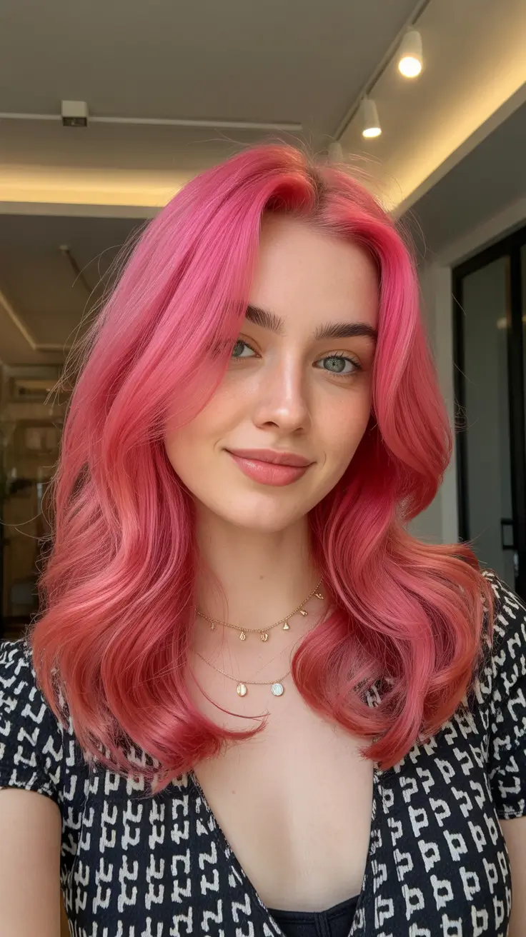 Hot pink hair color 2026 Peony Glow Layers