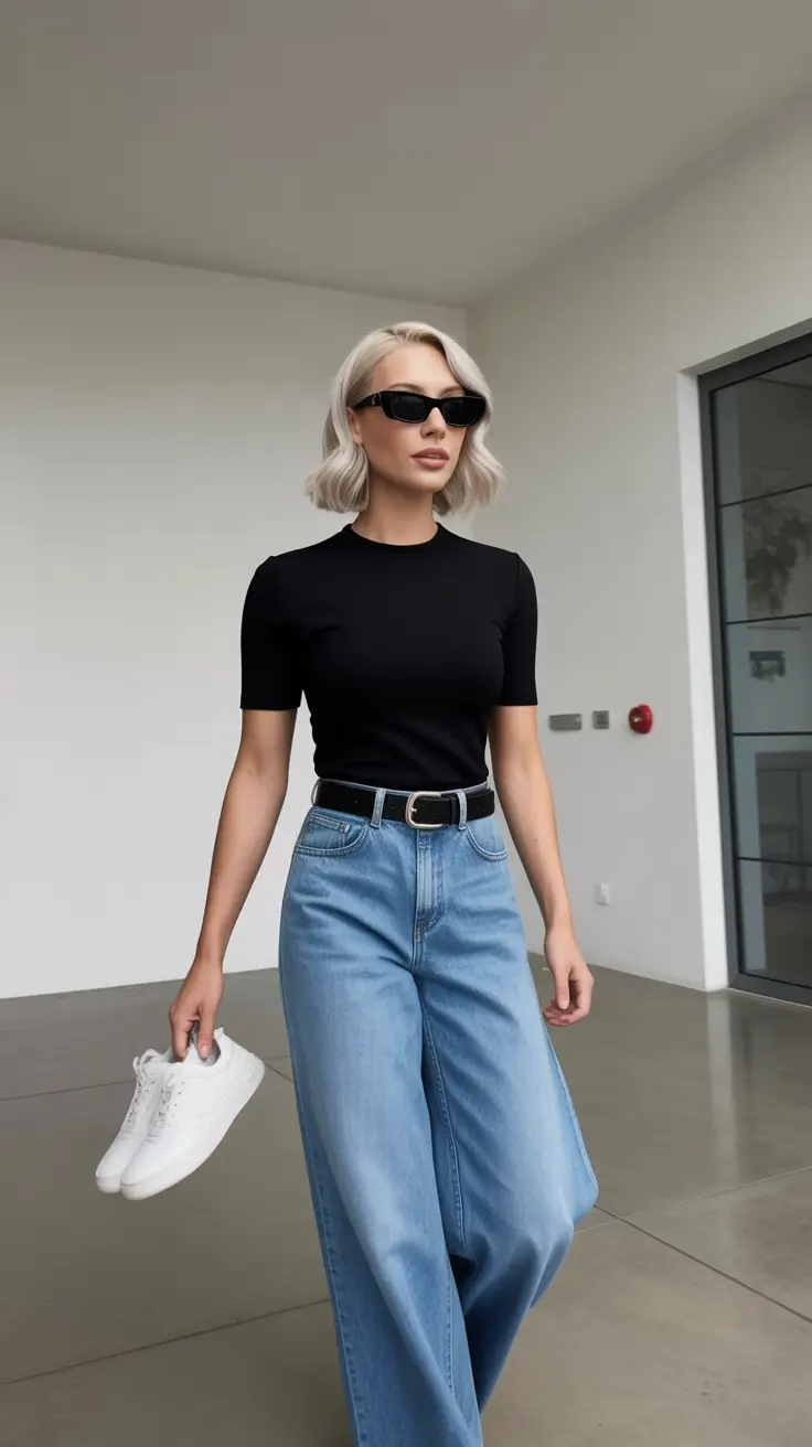 Jeans outfits for women 2026 - Modern Edge in Black and Blue