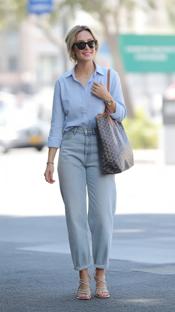 Jeans outfits for women 2026 - Soft Blue Ease and Everyday Elegance