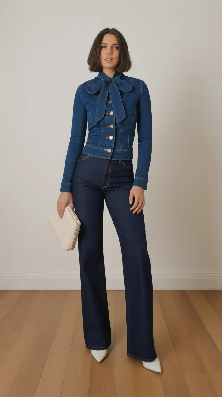 Jeans outfits for women 2026 - Structured Navy Elegance