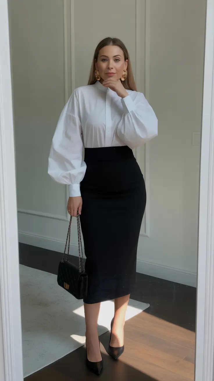 Modern office outfits for work 2026 - Black and White Perfection: Structured Simplicity