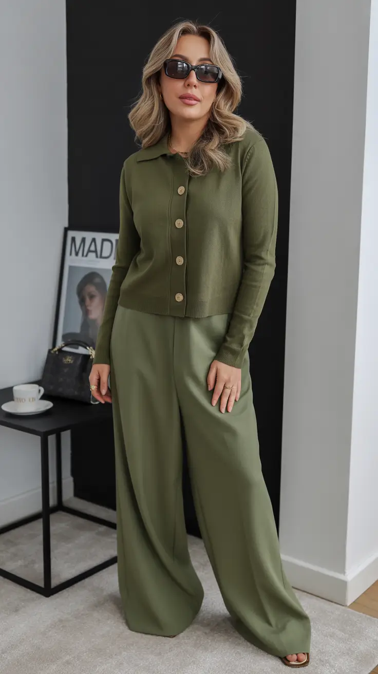 Modern office outfits for work 2026 - Olive Ease for Soft Autumn Days
