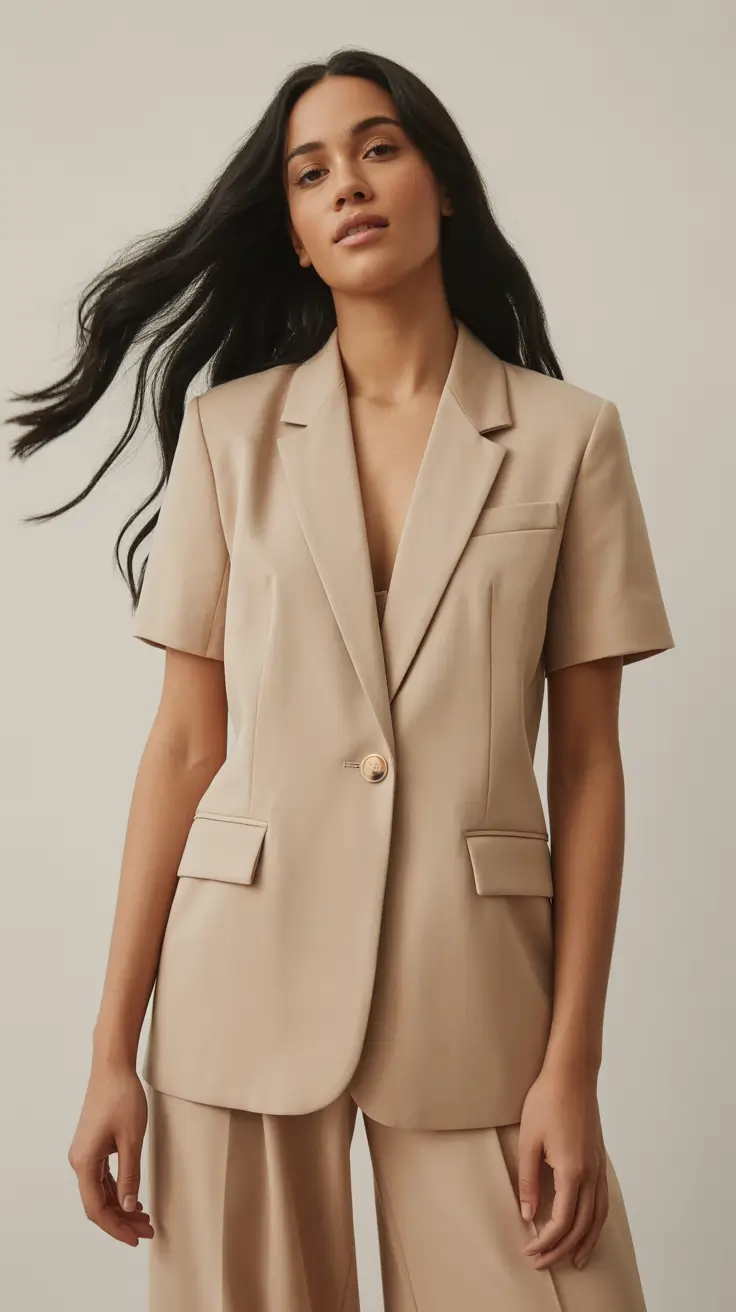 Modern office outfits for work 2026 - Short-Sleeved Suiting for Breezy Office Days