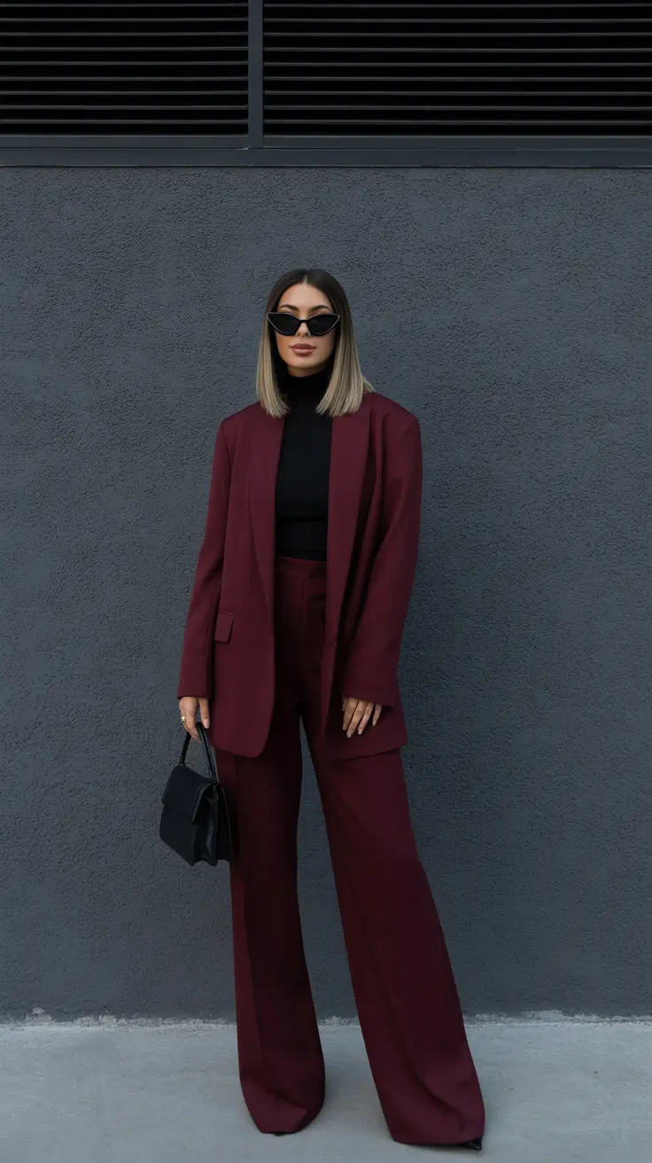 casual outfits for women Power in Burgundy