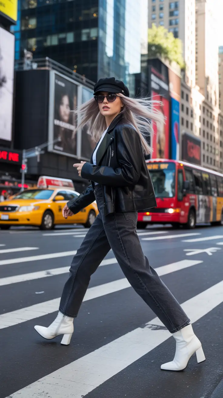 new york outfits winter street style Downtown Edge in Black and White