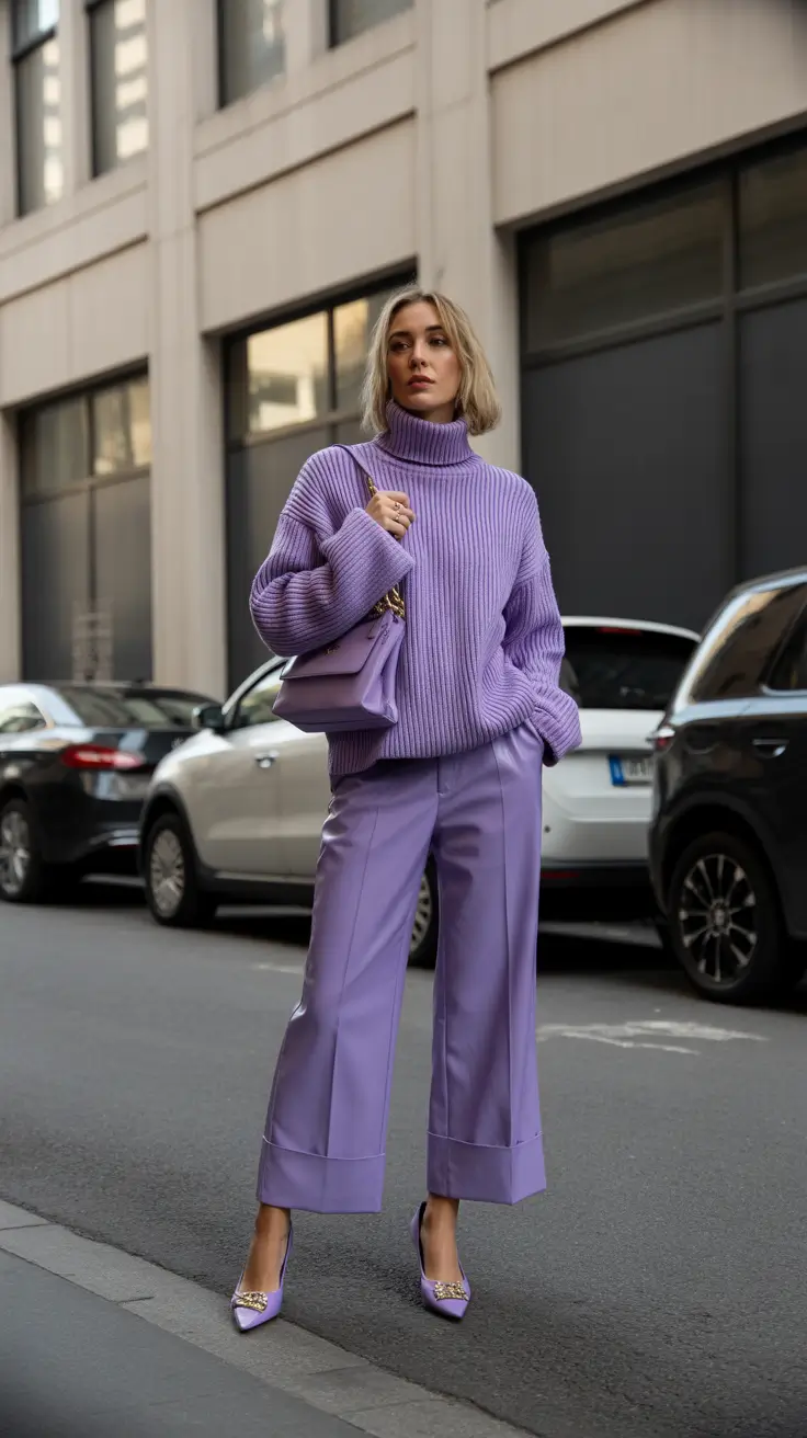 new york outfits winter Lavender Luxe for the City