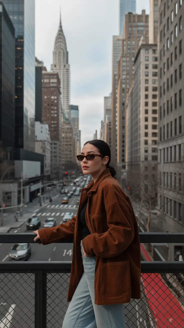 new york outfits winter cold weather Corduroy Calm in the Concrete Jungle