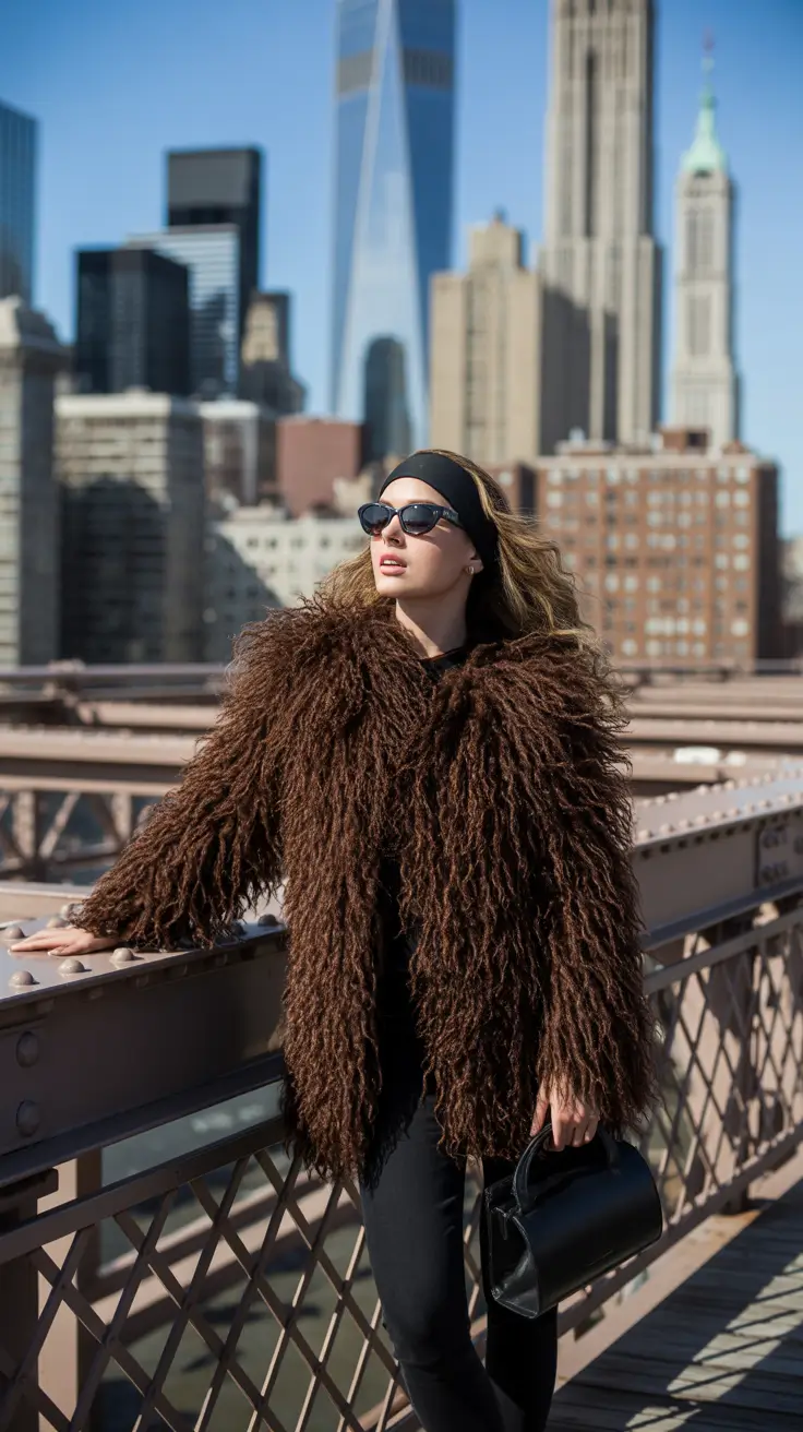 new york outfits winter Faux Fur and Downtown Drama