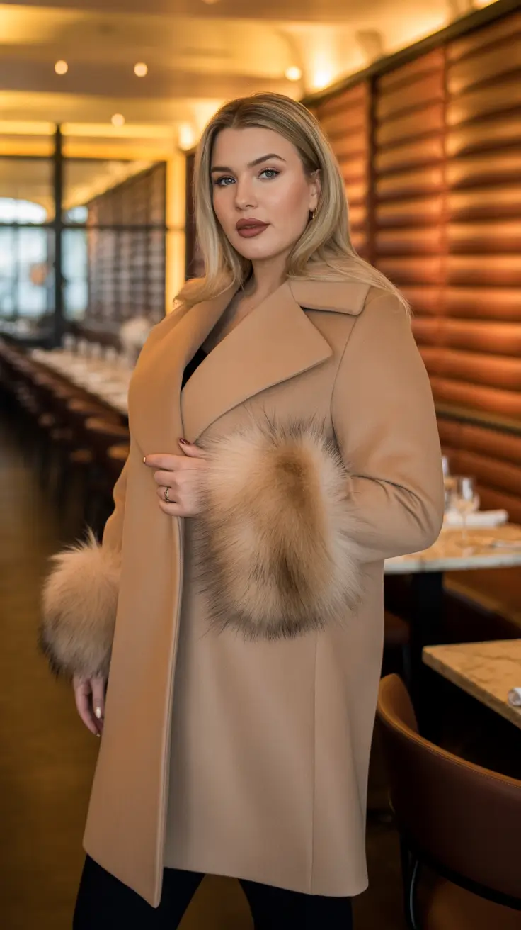 plus size outfits woman ideas Classic Camel Elegance