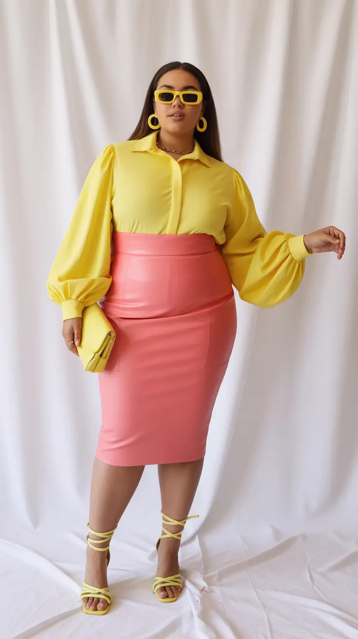 plus size outfits woman ideas Color-Blocking Energy