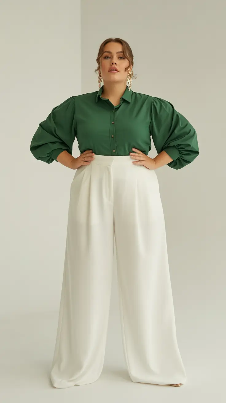 plus size outfits woman ideas Refined Emerald Balance