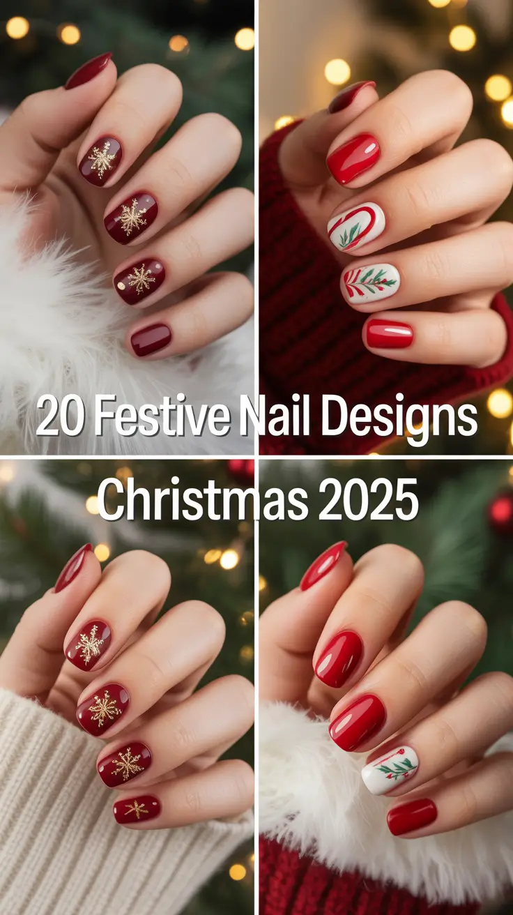 Festive Nail Designs Christmas 2025: Cute, Simple & Sparkling Holiday Ideas to Try This Season