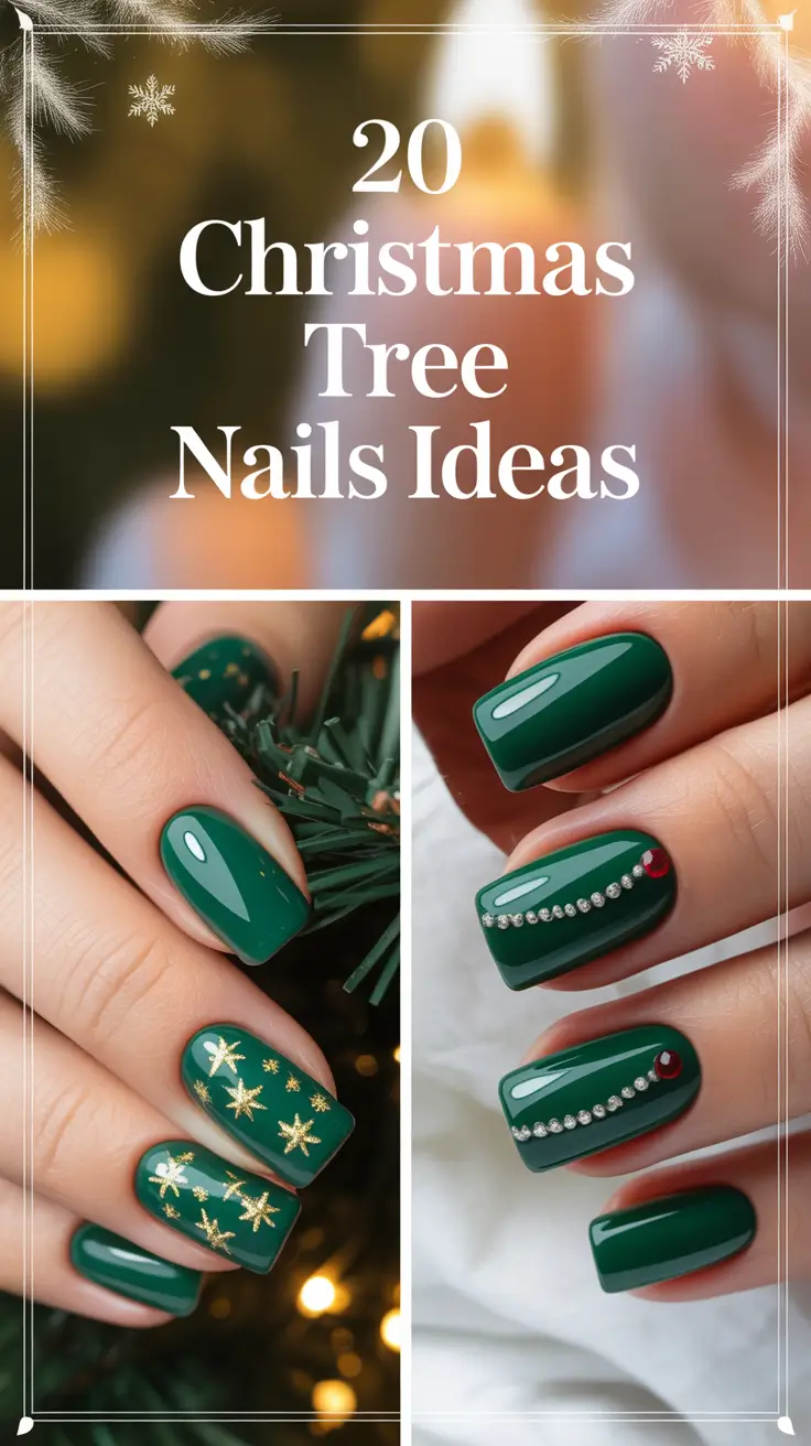 Christmas Tree Nails Ideas 2025: Cute Green & Gold Holiday Designs You’ll Love