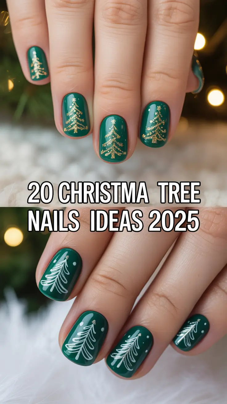 Christmas Tree Nails Ideas 2025: Cute Green & Gold Holiday Designs You’ll Love