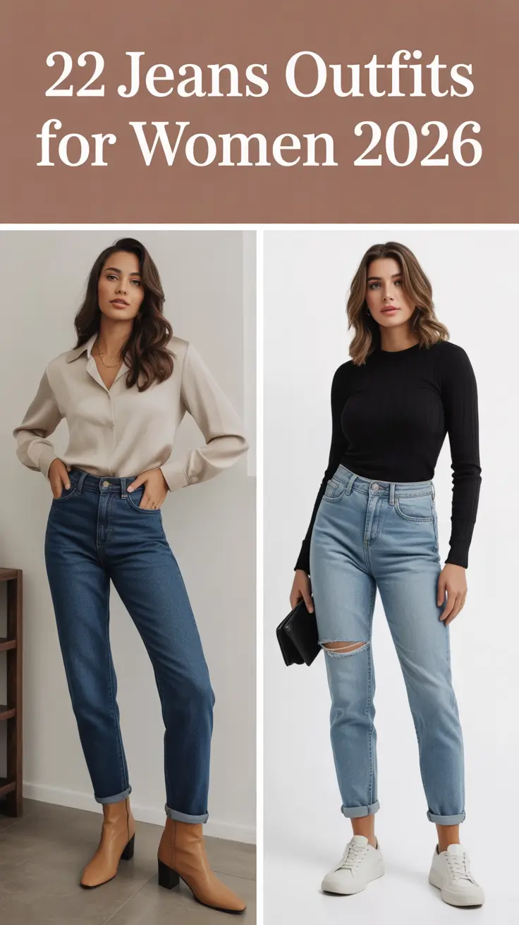 Jeans Outfits for Women 2026: Trendy Denim Looks From Classic Blue to Wide Leg Elegance