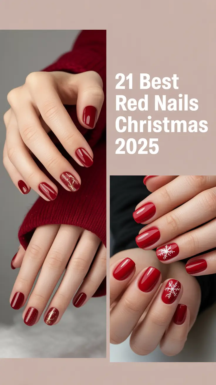 Best Red Nails Christmas 2025 – Classy, Trendy & Sparkly Holiday Designs