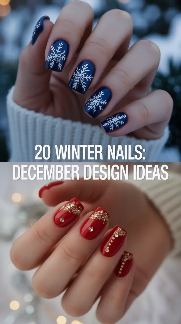 Winter Nails: December 2025 Design Ideas — Chic Gel, Almond & Red Holiday Looks