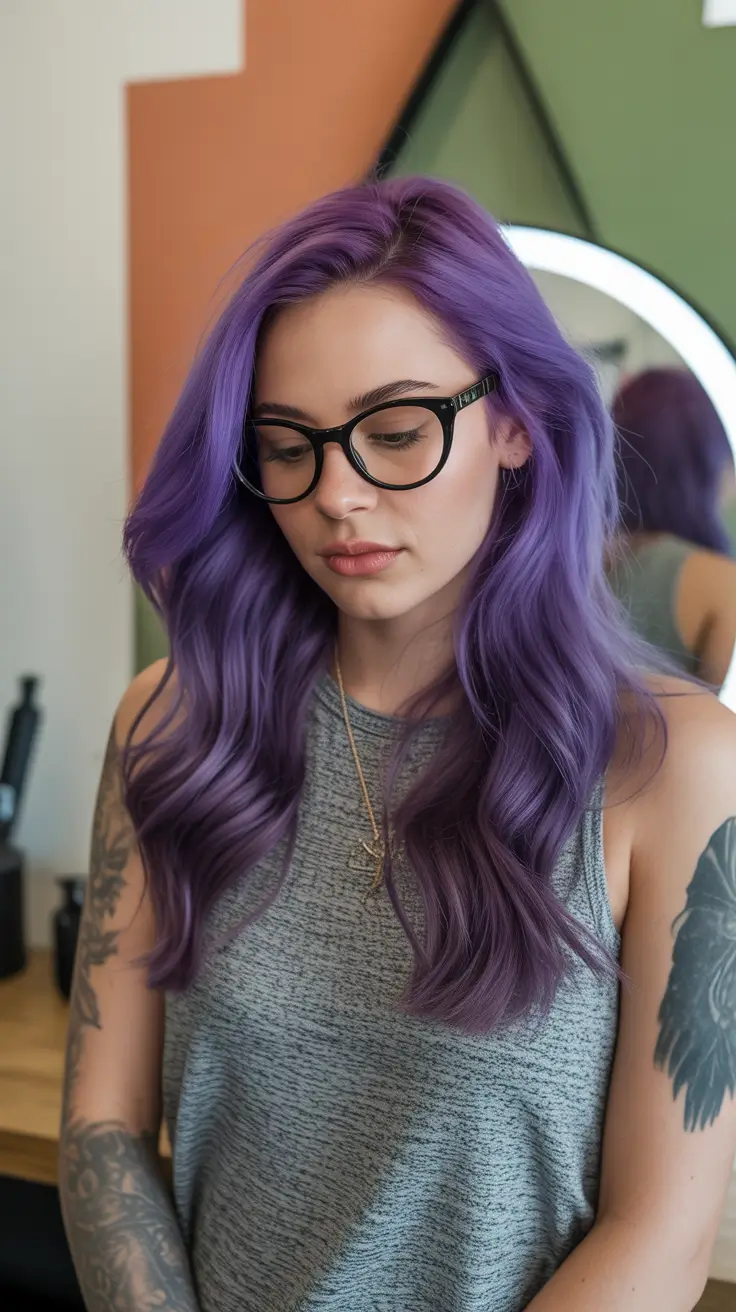 Rich Purple Hair Color 2026 Soft Violet Scholar