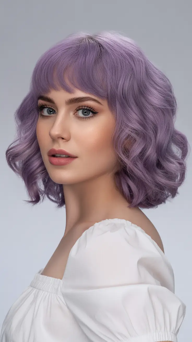 Rich Purple Hair Color 2026 Powdered Lilac Bob