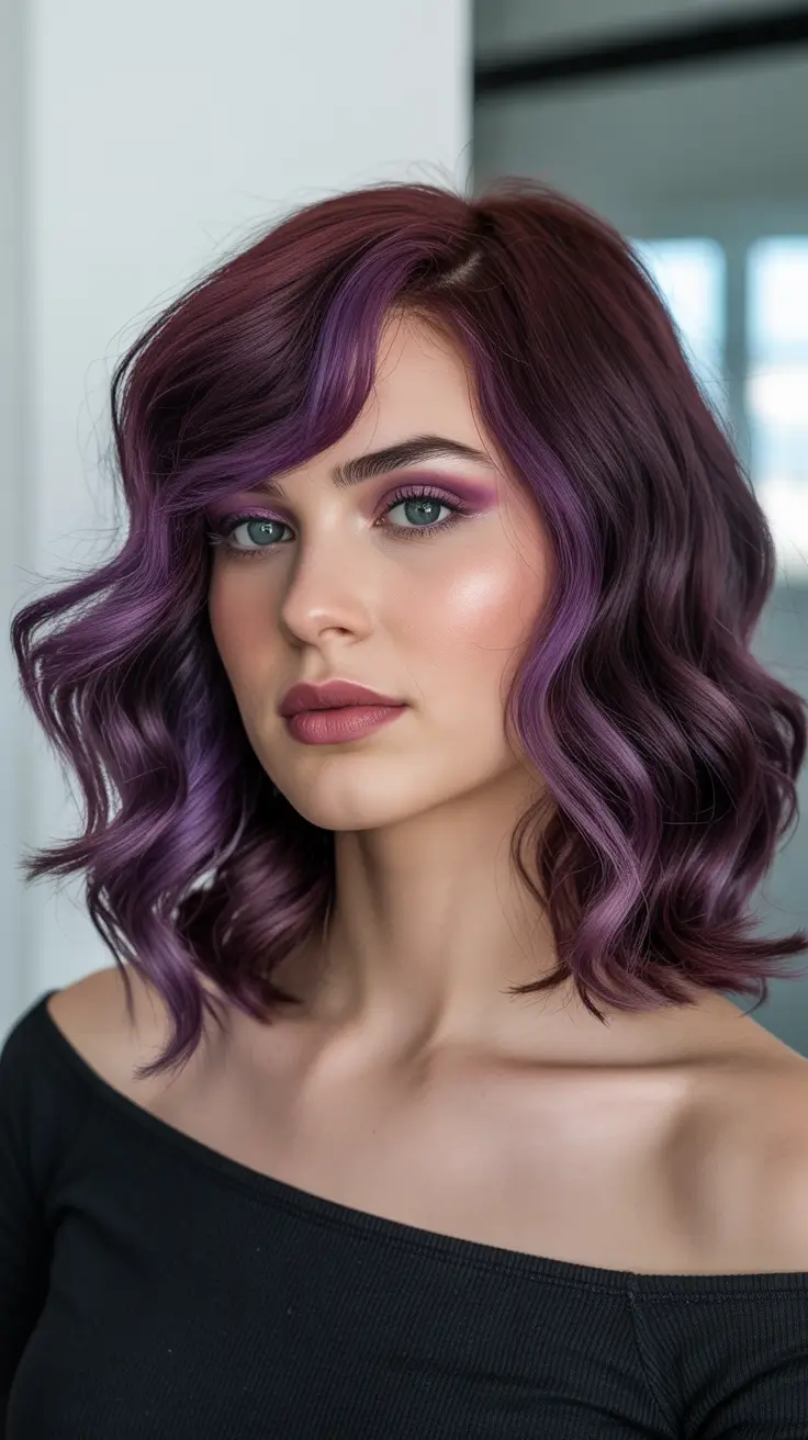 Rich Purple Hair Color 2026 Glossy Mulberry Lob
