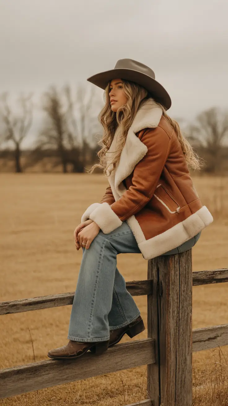 rodeo outfits for women 2026 Golden Fields and Shearling Dreams