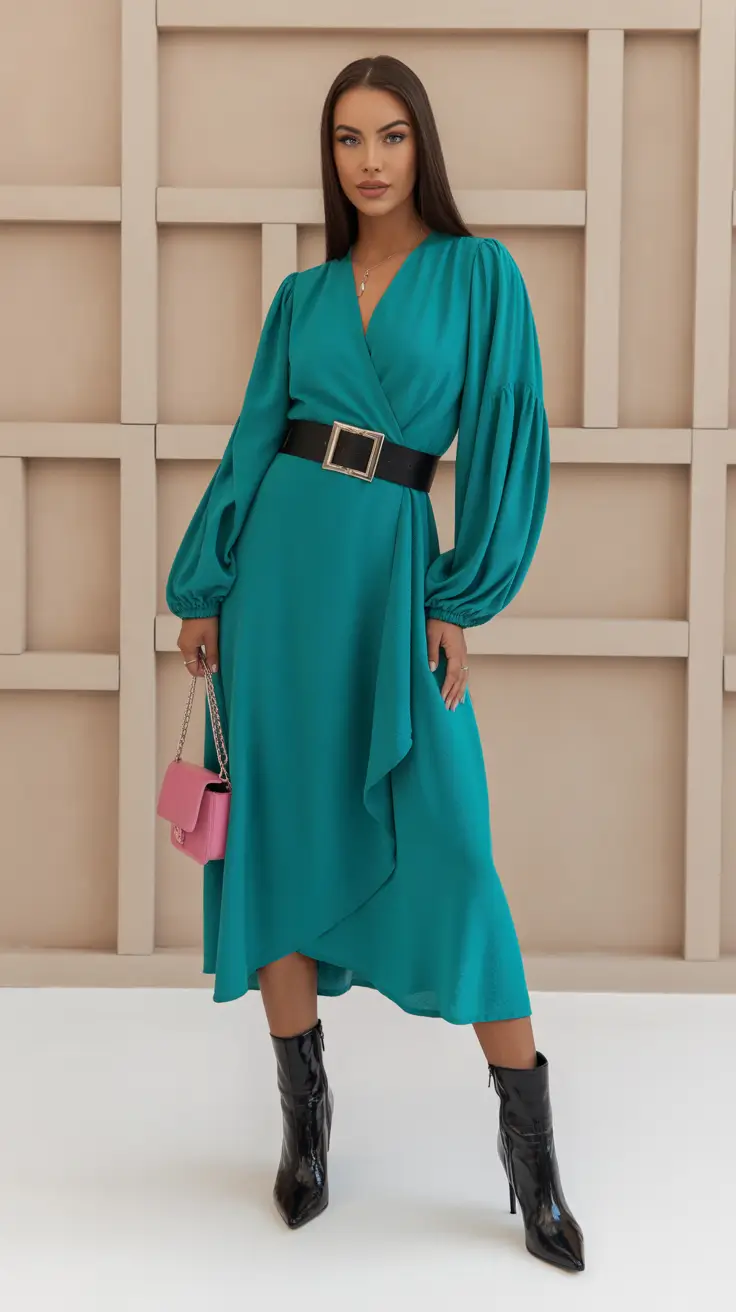 Stylish brunch outfits 2026 - Teal Confidence With a Modern Twist