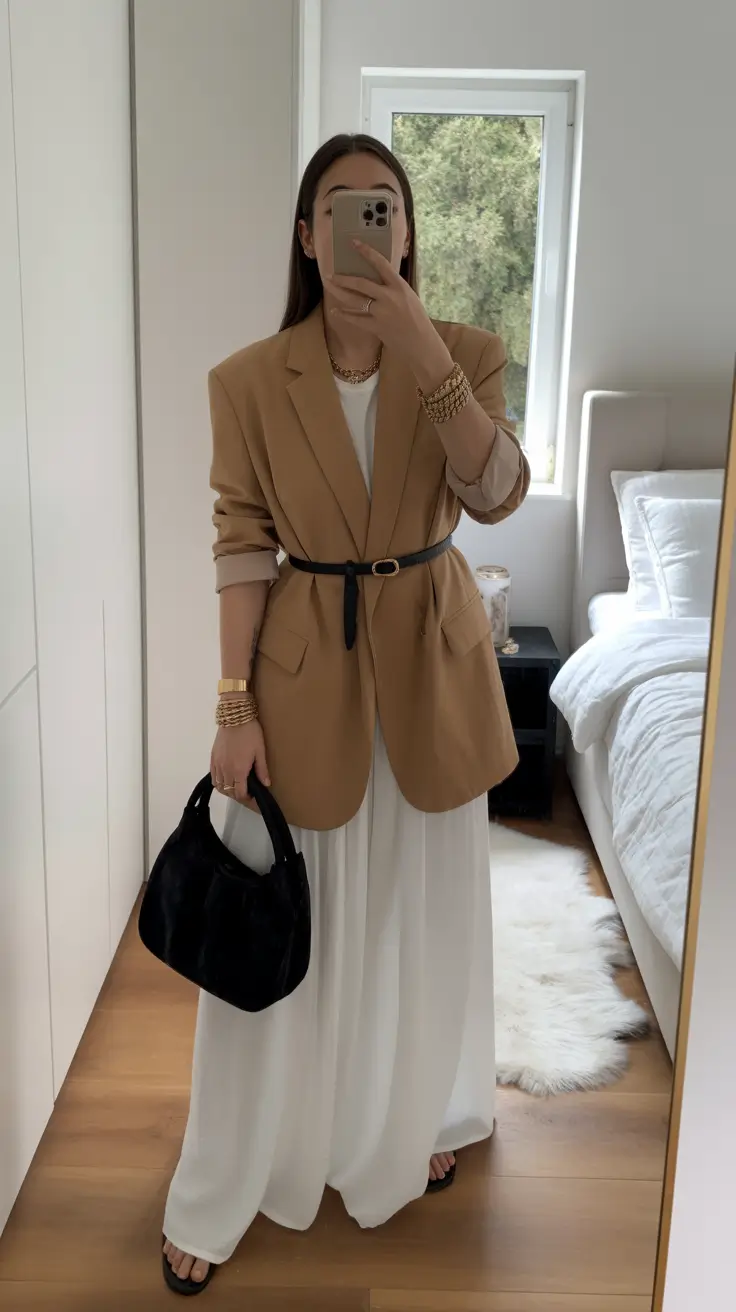 Stylish brunch outfits 2026 - Neutral Layers With Timeless Ease