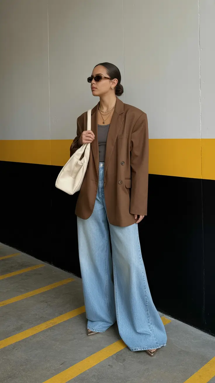 Stylish mom outfits 2026 Oversized Blazer Cool-Girl Minimalism