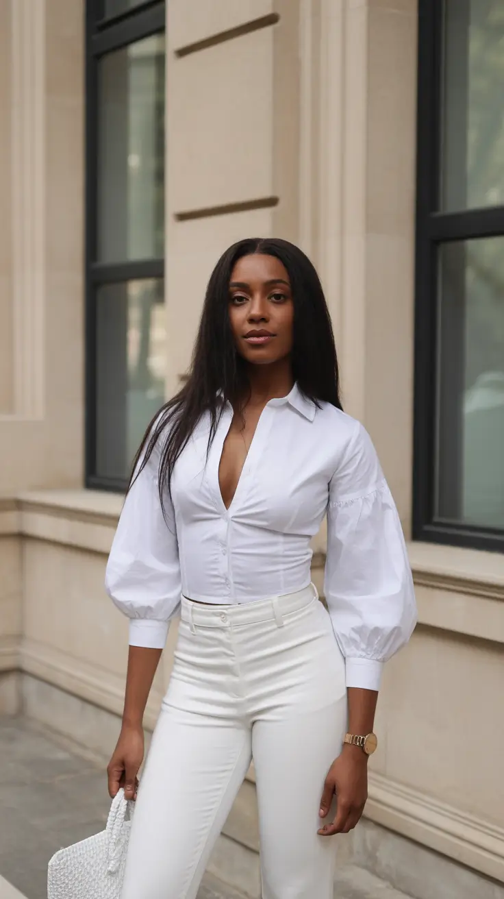 outfits for black women party All-White Elegance