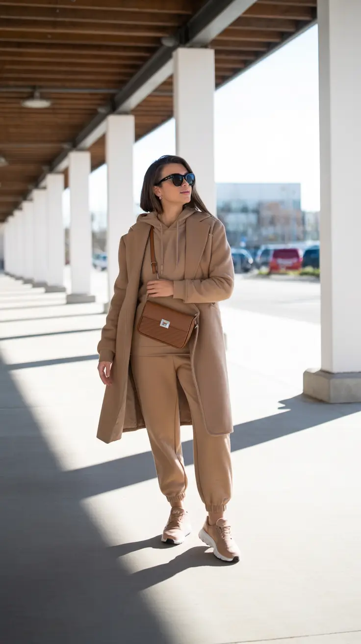 travel outfits for women 2026 Monotone Comfort in Motion